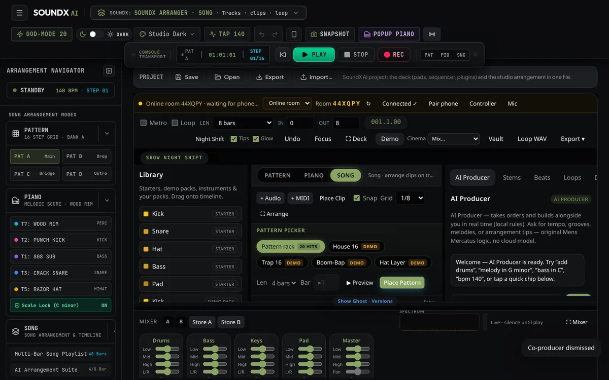 SoundX AI studio screenshot